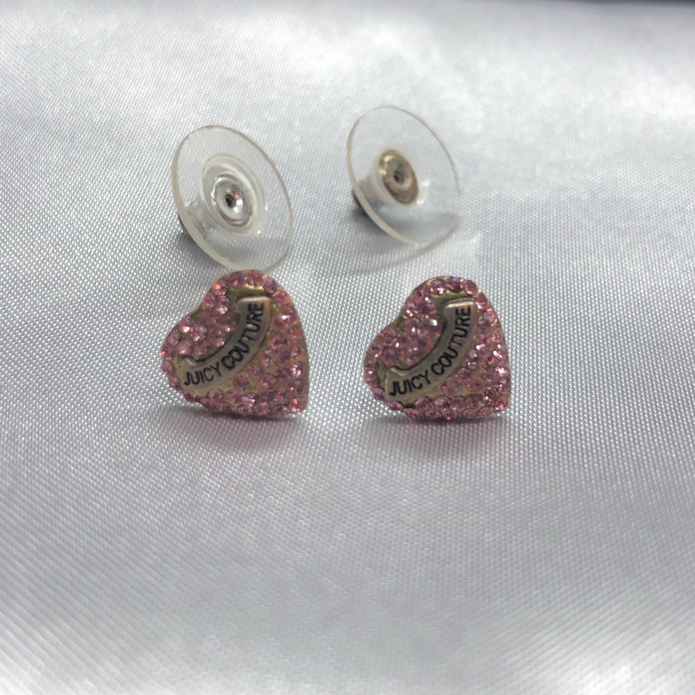Juicy Couture pink heart stud earrings